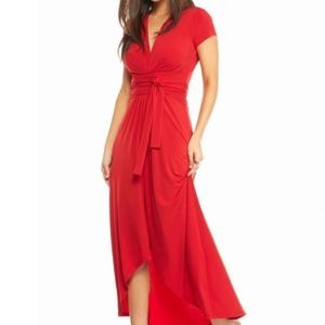 Michael Kors Hi-Low Red Wrap Maxi
